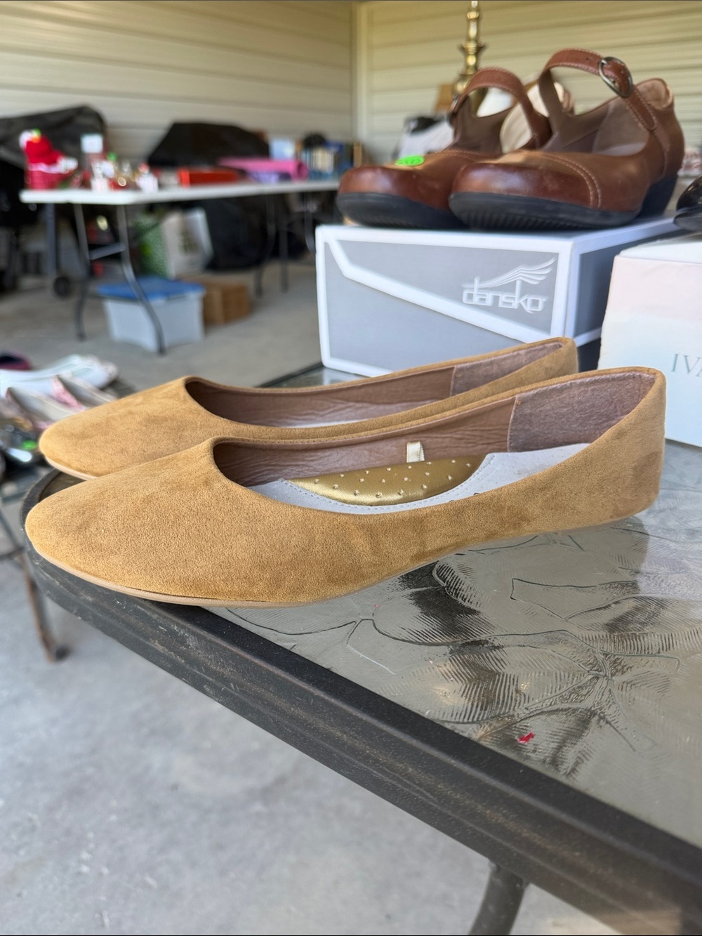 Rasolli Tan Suede Ballet Flats